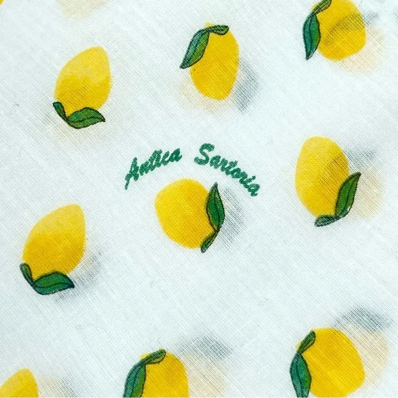 ANTICA SANTORIA Women's Tunic Blouse Long Sleeve Yellow Lemons Size Medium/Large - Picture 3 of 9